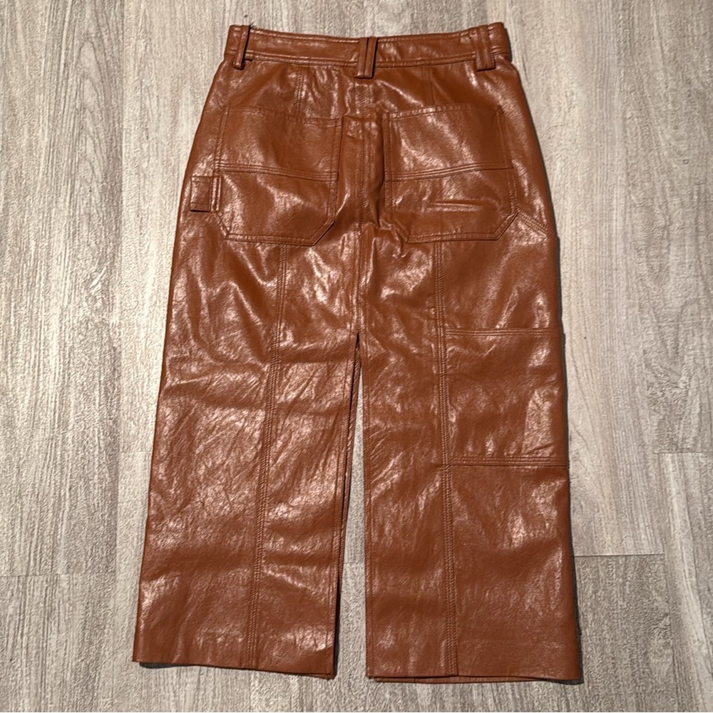 A.L.C. Brown Vegan Leather Midi Skirt - Picture 7 of 16